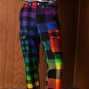 [NEW] MEN’S RAINBOW GINGHAM CARGO PANT SIZE 36